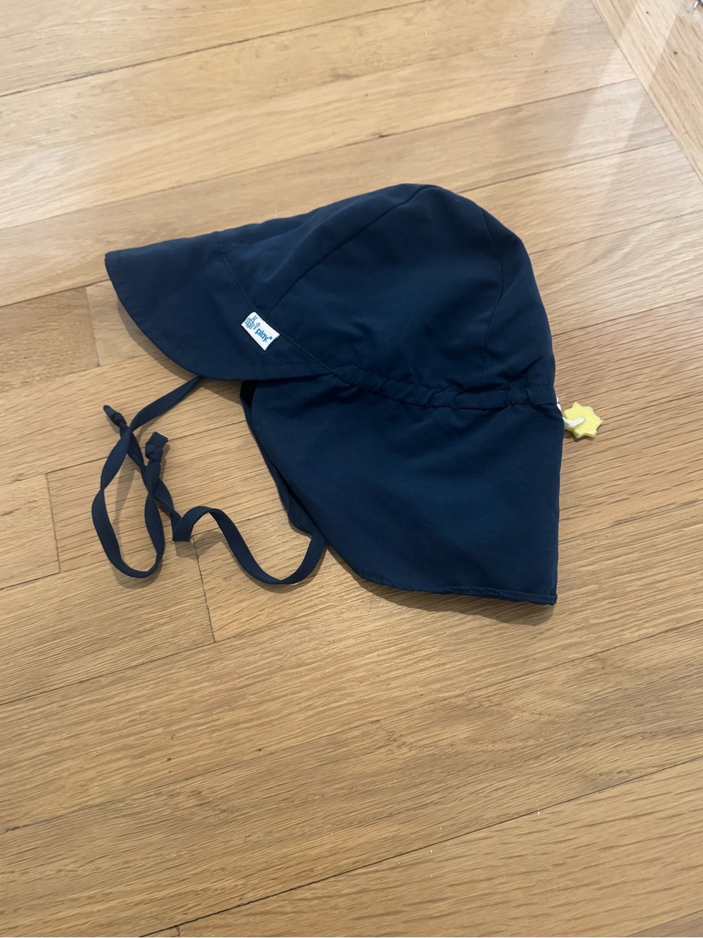 iPlay Baby Navy UPF 50+ Sun Hat with Neck Flap and Ties 9-18M